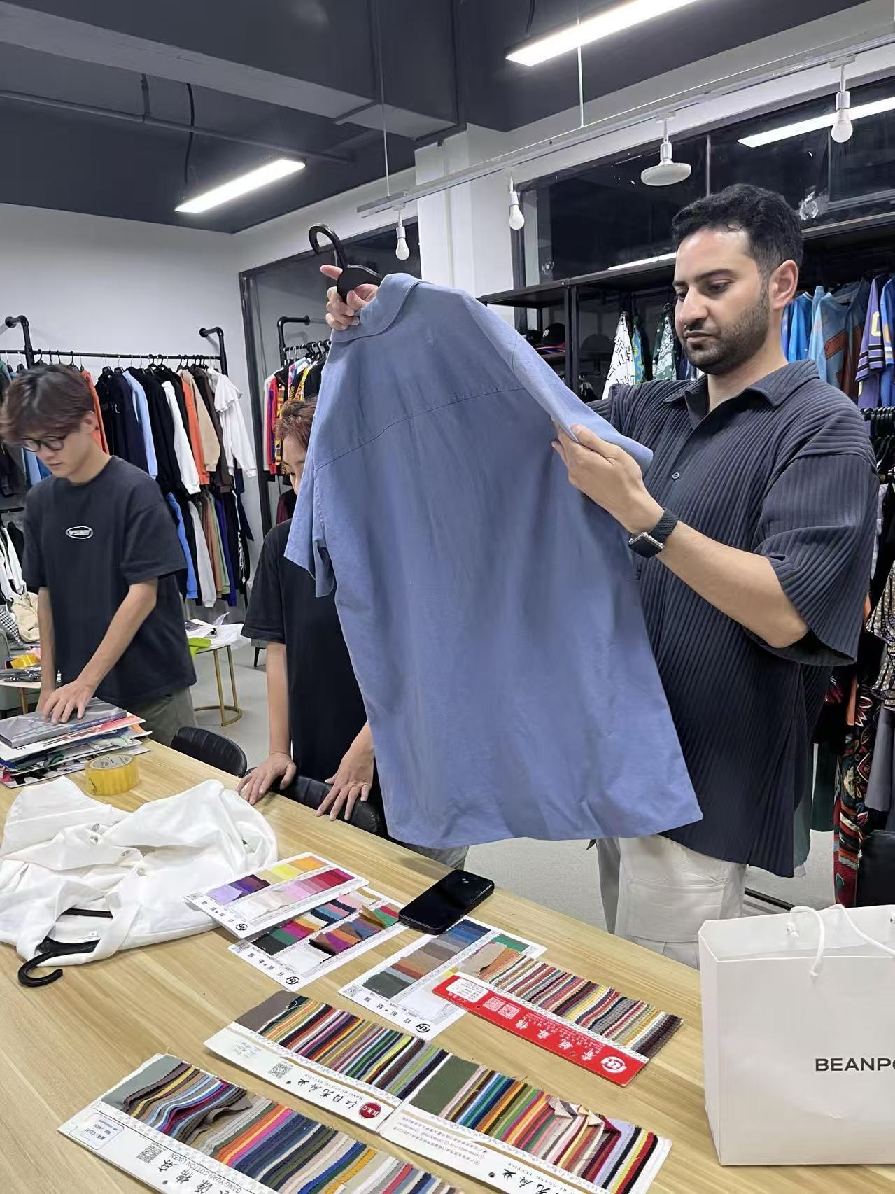 Garment sample and material confirmation with buyer
